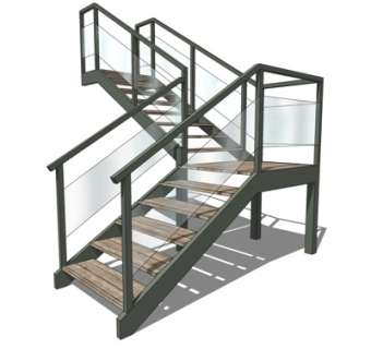 现代楼梯su模型