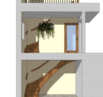 北欧楼梯su模型