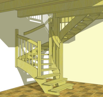 美式楼梯su模型