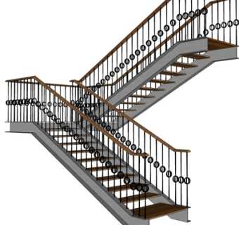 美式楼梯su模型