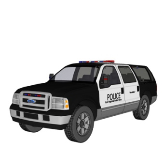 现代警车su模型
