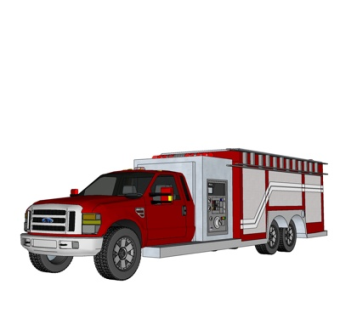 现代消防车su模型