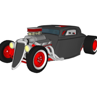 现代复古汽车su模型