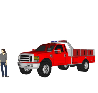 现代消防车su模型