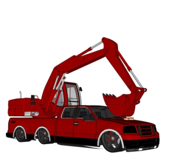 现代挖掘机su模型