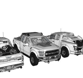 现代越野车su模型