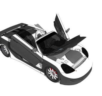 现代跑车su模型