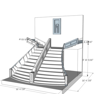 美式楼梯su模型