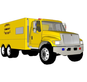 现代消防车su模型