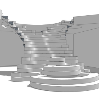 现代楼梯su模型