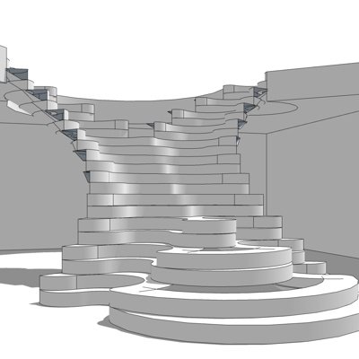 现代楼梯su模型