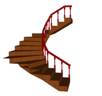 现代旋转楼梯su模型