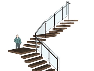 现代<em>转角楼梯</em>su模型