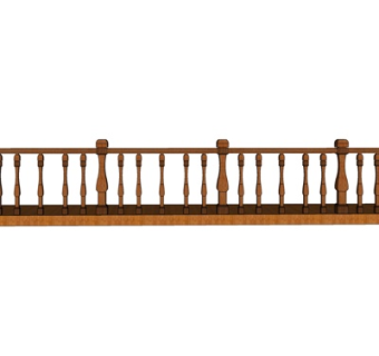 美式实木围栏su模型