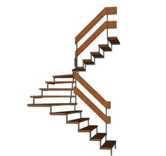 现代旋转楼梯su模型