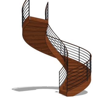 现代转角楼梯su模型