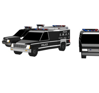 现代警车su模型