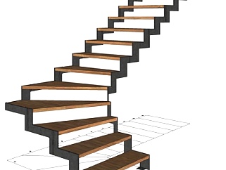 <em>现代实木楼梯</em>su模型