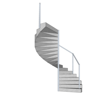 现代旋转楼梯su模型