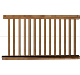 现代实木围栏su模型