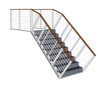 现代铁艺楼梯su模型