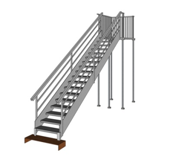 现代铁艺楼梯su模型