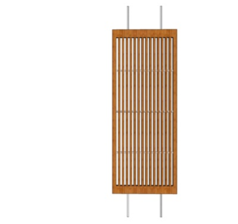 现代实木隔断屏风su模型