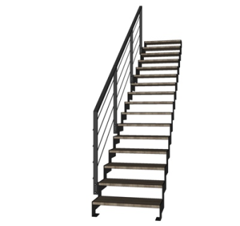 现代实木楼梯su模型