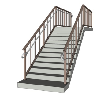 现代铁艺楼梯su模型