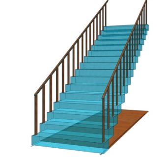 现代铁艺楼梯su模型