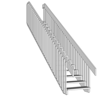 现代铁艺楼梯su模型