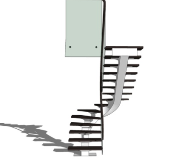 现代旋转楼梯su模型