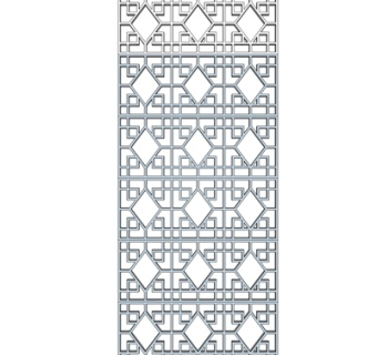 现代铁艺隔断屏风su模型