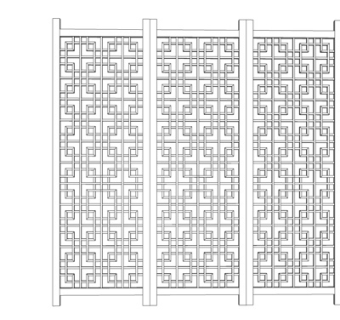 现代铁艺隔断屏风su模型