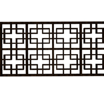 现代铁艺隔断屏风su模型