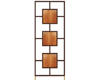 中式实木隔断屏风su模型
