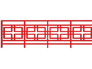 中式铁艺围栏su模型