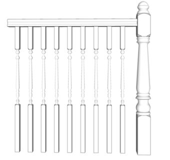 欧式阳台围栏su模型