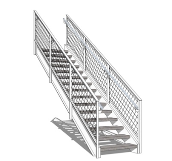 现代铁艺楼梯su模型