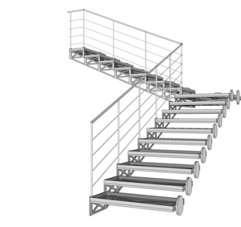 现代铁艺楼梯su模型