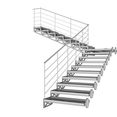 现代铁艺楼梯su模型