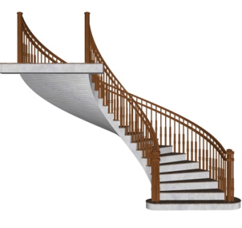 欧式旋转楼梯su模型