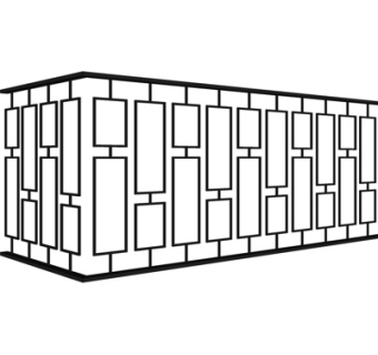 现代铁艺围栏su模型