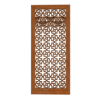 现代实木隔断屏风su模型