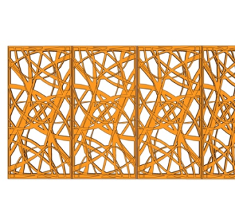 现代实木隔断屏风su模型