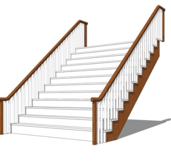 现代瓷砖楼梯su模型