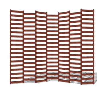 现代实木隔断屏风su模型