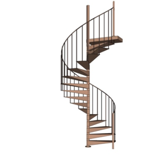 北欧旋转楼梯su模型