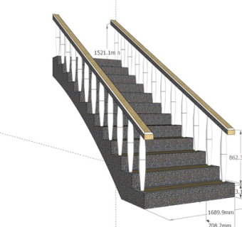 后现代瓷砖楼梯su模型