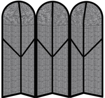 现代铁艺隔断屏风su模型